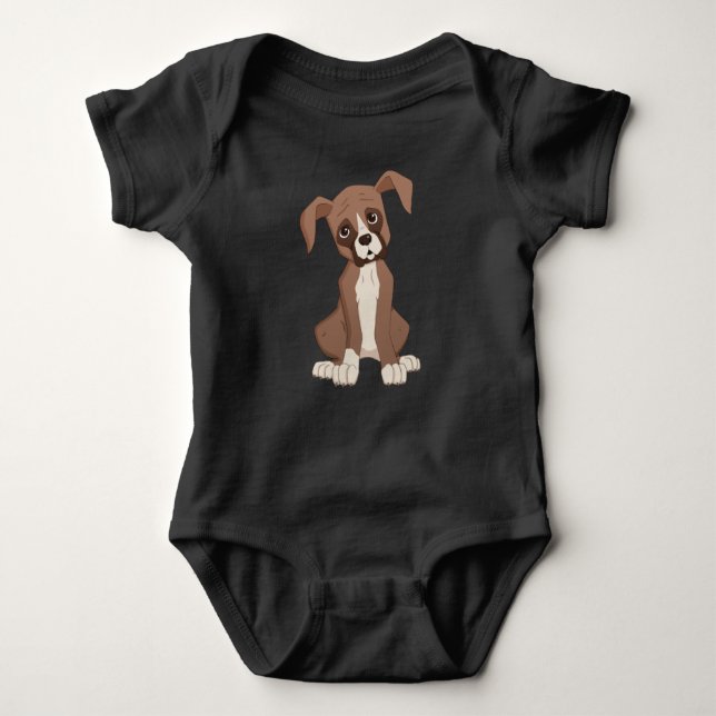 Boxer puppy baby bodysuit (Front)