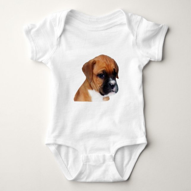 Boxer puppy baby bodysuit (Front)