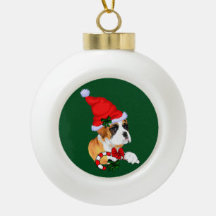 Boxer Puppy Christmas Ceramic Ball Christmas Ornament