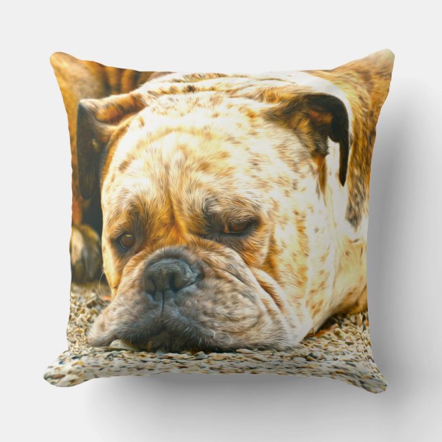 Boxer Puppy Dog Water Colour Oil Paint Art Cushion (Front)