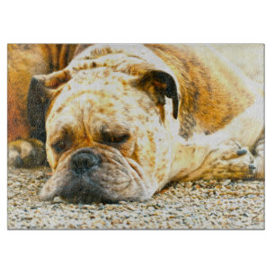 Boxer Puppy Dog Water Colour Oil Paint Art Cutting Board