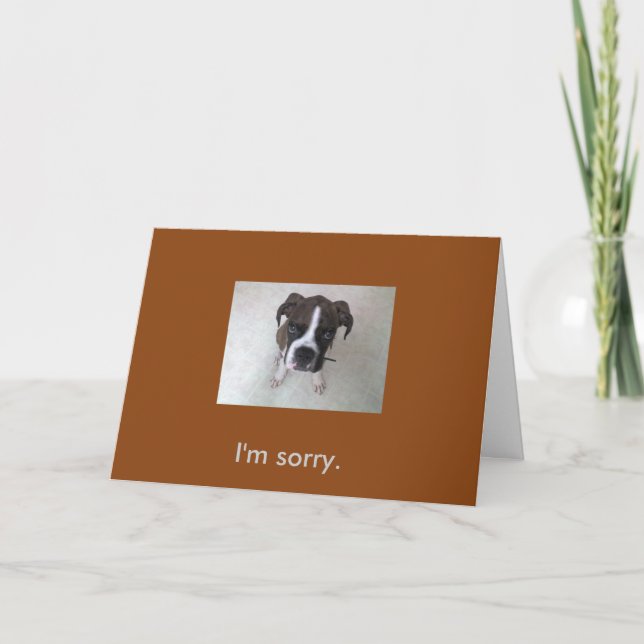 Boxer puppy I'm sorry card. Card (Front)