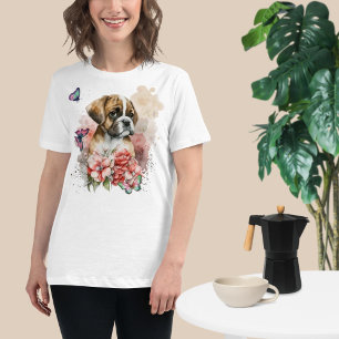Boxer puppy in flowers T-Shirt