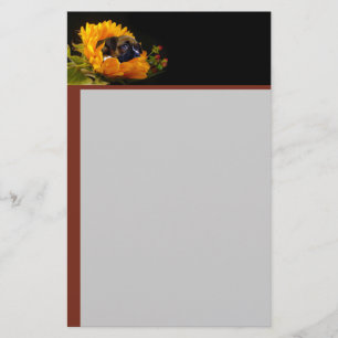 Boxer puppy in sunflower stationary stationery