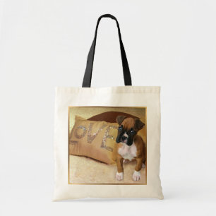 Boxer puppy love tote bag