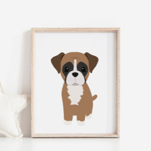 Boxer Puppy Nursery & Kids Decor Poster