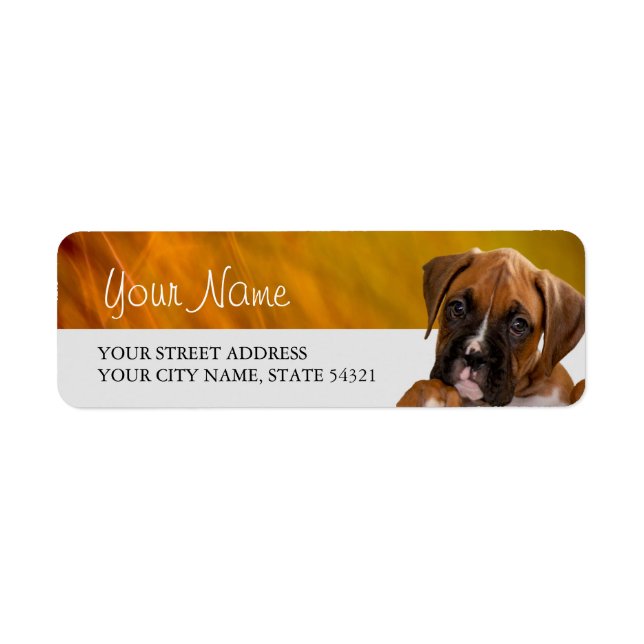 Boxer Puppy Return Address Label (Front)