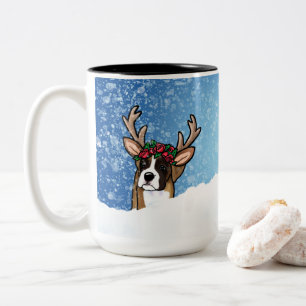 Boxer Reindeer Christmas Two-Tone Coffee Mu Mug