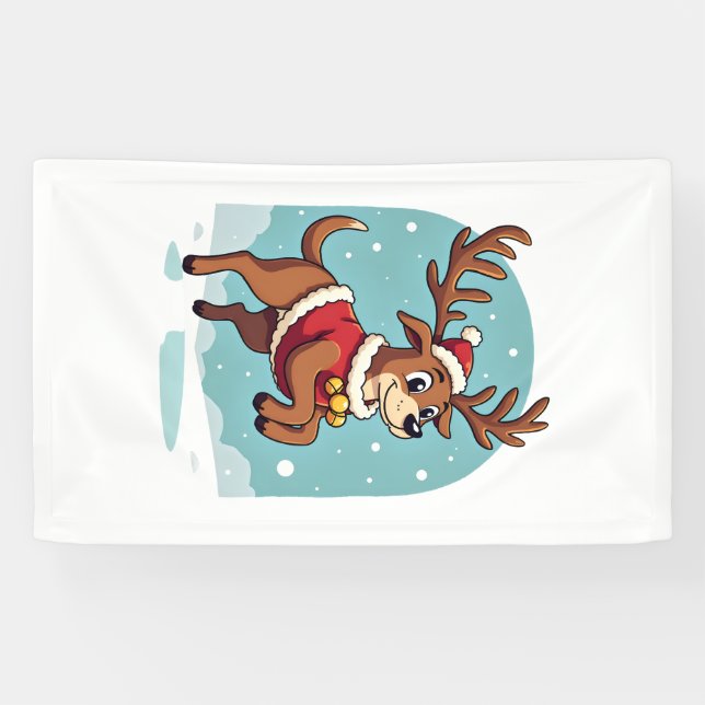 Boxer Reindeer Dash Banner (Horizontal)