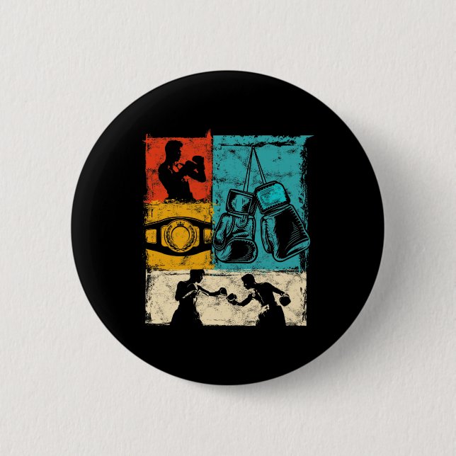 Boxer Retro Boys - Fun  6 Cm Round Badge (Front)