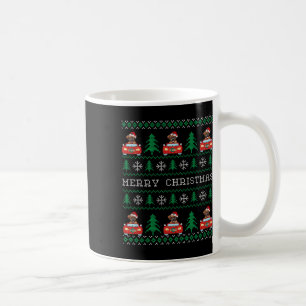Boxer Riding Red Car Ugly Christmas Sweater Dog Coffee Mug
