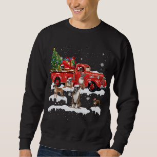 Boxer Riding Red Truck Merry Christmas Dog X-mas U Sweatshirt