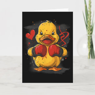 Boxer Rubber Duck With Boxing Gloves Kickboxing Fu Card