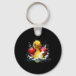 Boxer Rubber Duck With Boxing Gloves Kickboxing Fu Key Ring