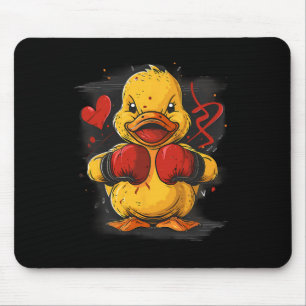 Boxer Rubber Duck With Boxing Gloves Kickboxing Fu Mouse Pad