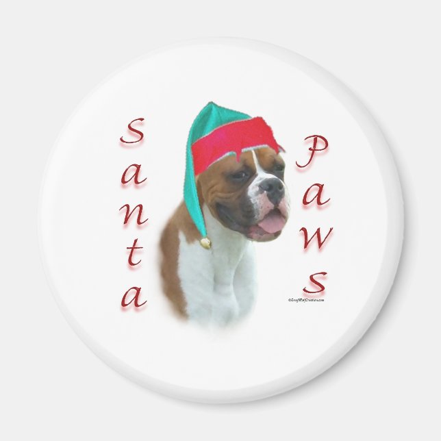 Boxer Santa Paws Magnet (Front)