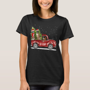 Boxer Santa Reindeer Red Truck Snow Christmas Tree T-Shirt