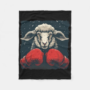Boxer Sheep With Boxing Gloves Kickboxing Funny Bo Fleece Blanket