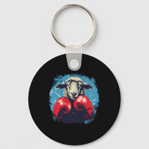Boxer Sheep With Boxing Gloves Kickboxing Funny Bo Key Ring