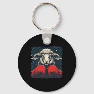 Boxer Sheep With Boxing Gloves Kickboxing Funny Bo Key Ring