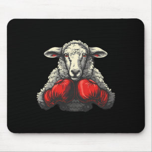 Boxer Sheep With Boxing Gloves Kickboxing Funny Bo Mouse Pad