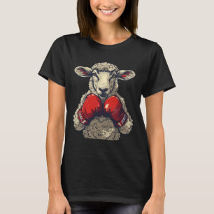 Boxer Sheep With Boxing Gloves Kickboxing Funny Bo T-Shirt