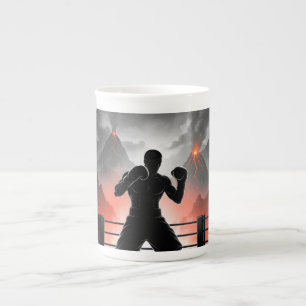 Boxer Silhouette  Bone China Mug