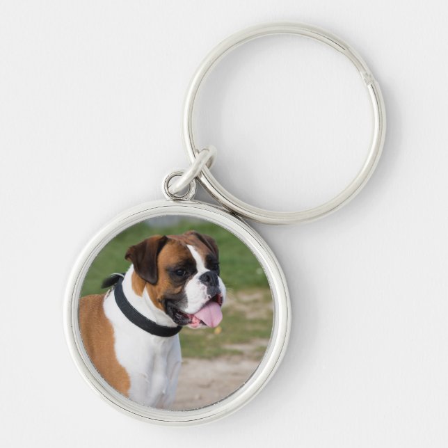 Boxer Sitting Key Ring (Front)
