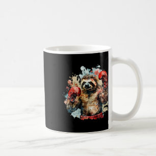Boxer Sloth With Boxing Gloves Kickboxing Funny Bo Coffee Mug