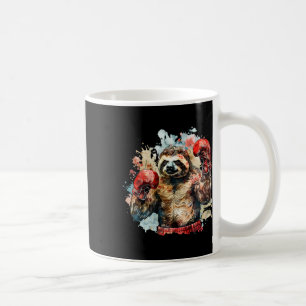 Boxer Sloth With Boxing Gloves Kickboxing Funny Bo Coffee Mug