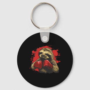 Boxer Sloth With Boxing Gloves Kickboxing Funny Bo Key Ring