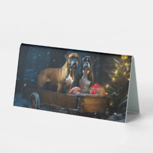 Boxer Snowy Sleigh Christmas Decor
