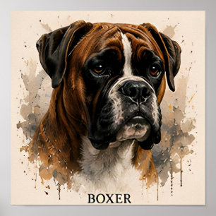 Boxer Strong Family Dog Lover Gift Poster