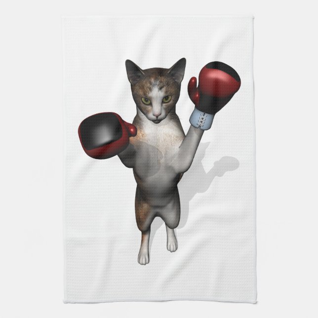 Boxer Tabby Tea Towel (Vertical)