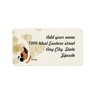 Boxer ~ Tan Leaves Motiff Label