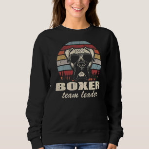 Boxer Team Leader Cool Dog Sunglasses Vintage Retr Sweatshirt