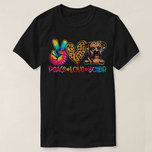 Boxer Tie Dye Dog Lover  T-Shirt (Design Front)
