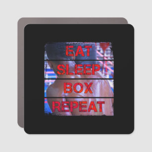 Boxer Training Quote Eat Sleep Box Repeat Car Magnet