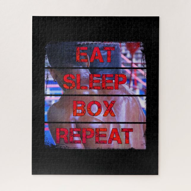 Boxer Training Quote Eat Sleep Box Repeat Jigsaw Puzzle (Vertical)