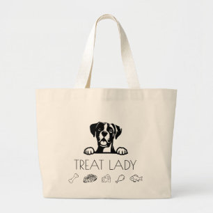 Boxer "Treat Lady" Large Tote Bag