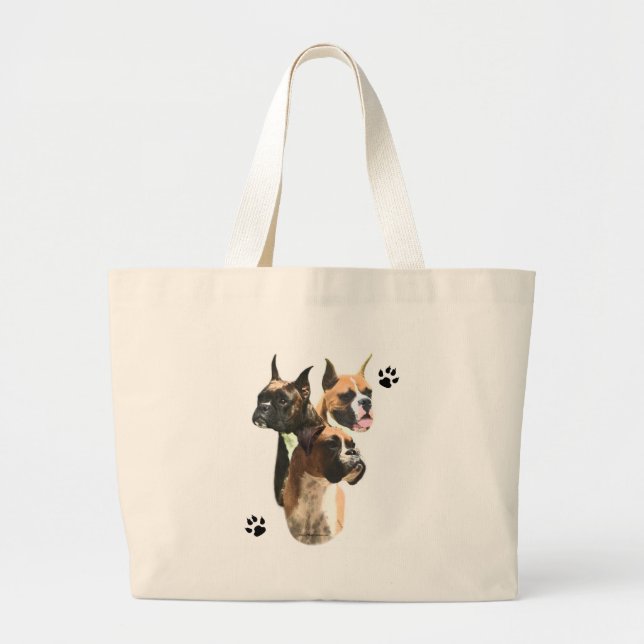 Boxer Trio Large Tote Bag (Front)