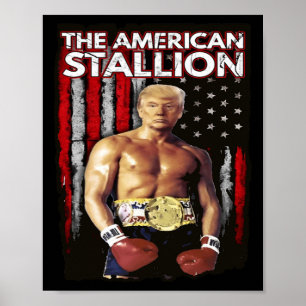 Boxer Trump Rocky Trump Meme Trump 2024 Poster