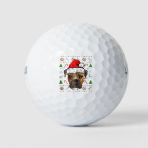 Boxer Ugly Christmas Santa Hat Xmas Golf Balls