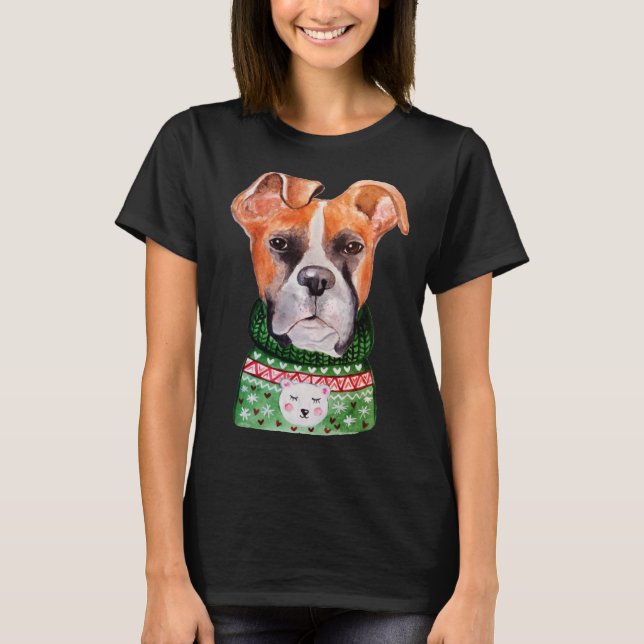 Boxer Ugly Christmas Sweater Boxer  Dog Owner Xmas (Front)