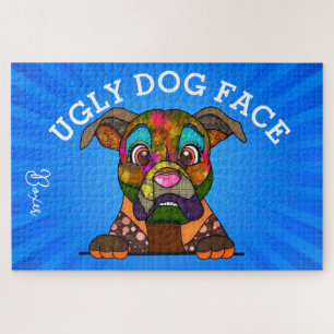Boxer ugly dog face 1000 piece  jigsaw puzzle