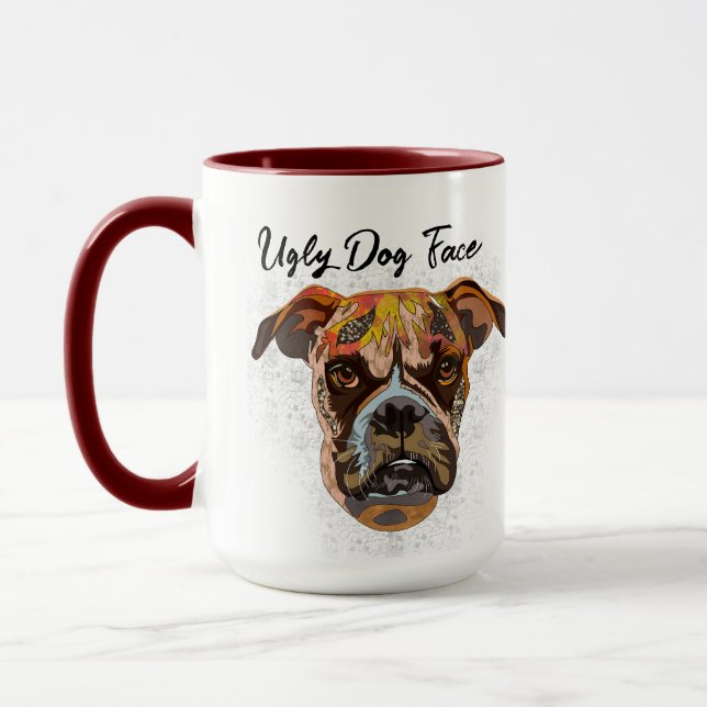 Boxer ugly face mug (Left)