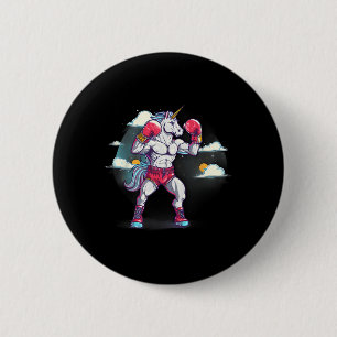 Boxer Unicorn With Boxing Gloves Kickboxing Cute B 6 Cm Round Badge