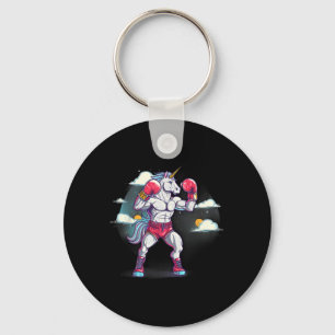 Boxer Unicorn With Boxing Gloves Kickboxing Cute B Key Ring