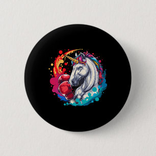 Boxer Unicorn With Boxing Gloves Kickboxing Funny 6 Cm Round Badge