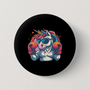 Boxer Unicorn With Boxing Gloves Kickboxing Funny 6 Cm Round Badge